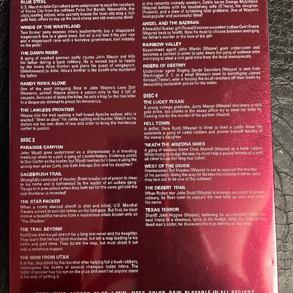 JOHN WAYNE WESTERN COWBOY SET OF 4 DVD'S MOVIE COLLECTION IN TIN BOX - GOOD COND - Picture 4 of 4